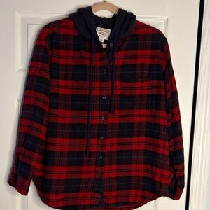 American Eagle Plaid Oversized Hoodie SP